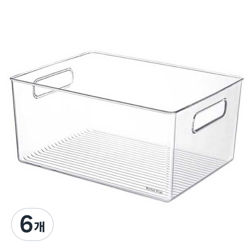 마켓플랜 미트 다용도 수납함 베이직 대형, 투명, 6개