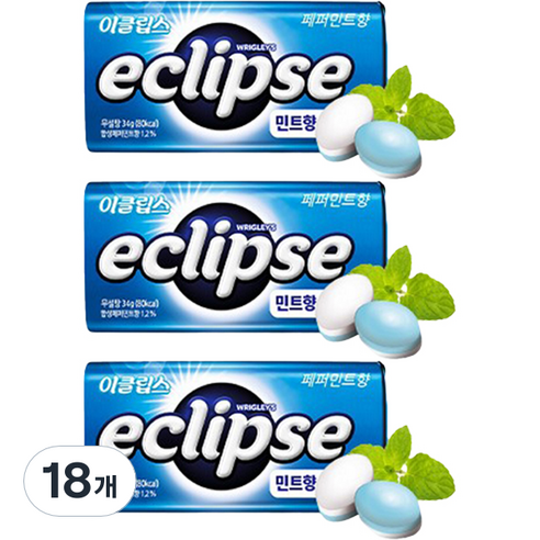 이클립스 페퍼민트향 캔디, 34g, 18개