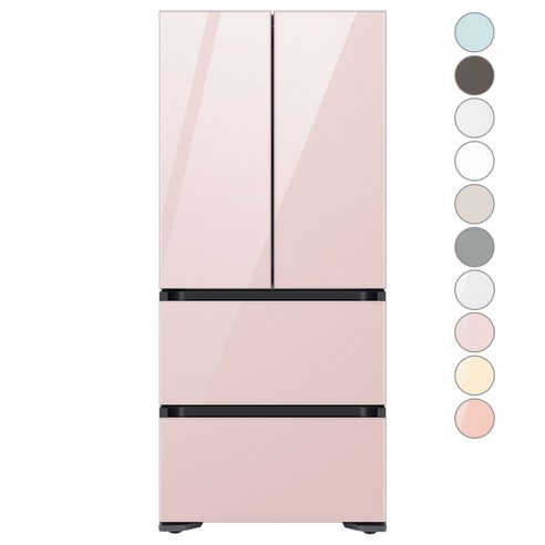 [색상선택형] 삼성전자 비스포크 김치플러스 키친핏 4도어 냉장고 420L 방문설치, RQ42C94J3AP, 글램 핑크