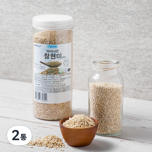 씻어나온 찰현미, 1.3kg, 2통