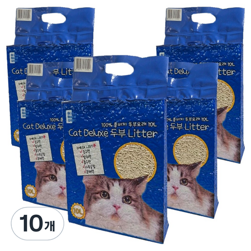 마마쇼 디럭스 가는입자 두부 고양이 모래, 10L, 10개, 오리지널