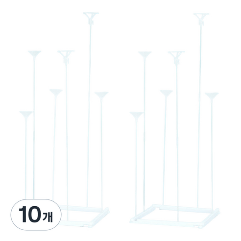 조이파티 사각 풍선스탠드 53cm, 화이트, 10개