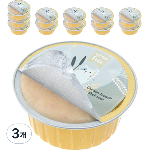 펫파운드 미니 간식캔, 닭가슴살 + 오리고기 혼합맛, 600g, 3개