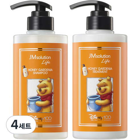제이엠솔루션 라이프 디즈니100 에디션 허니 가드니아 샴푸 500ml + 트리트먼트 500ml 세트, 4세트