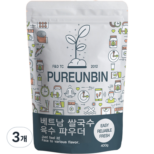 푸른빈 베트남 쌀국수 육수 파우더, 400g, 3개