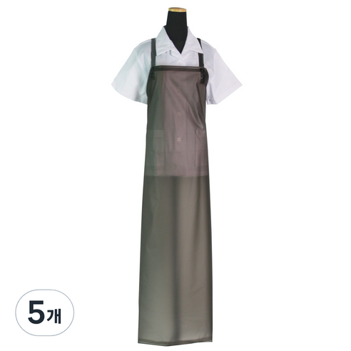 에이앤지 우레탄 H형 앞치마 대, 반투명 검정, 5개
