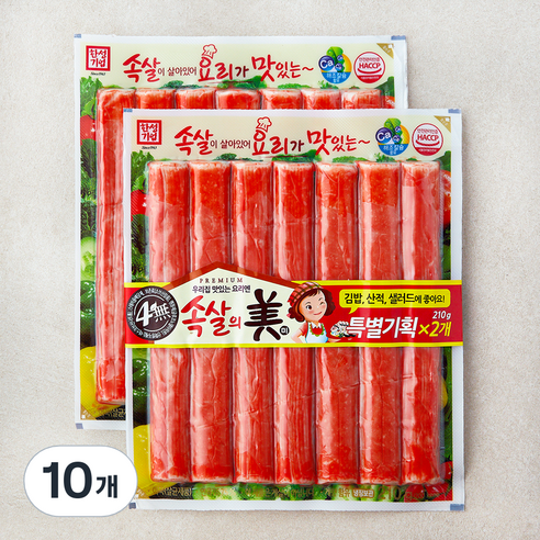 한성기업 속살의미 맛살, 210g, 10개