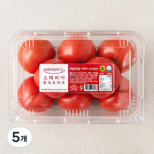 애드스윗 스테비아 완숙 토마토, 1kg, 5팩