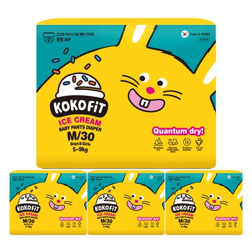 코코핏 아이스크림 팬티형 기저귀 유아용 M(5~9kg), 120매