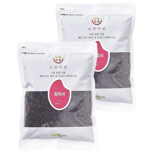 씨익 소반미반 찰흑미, 1kg, 2개