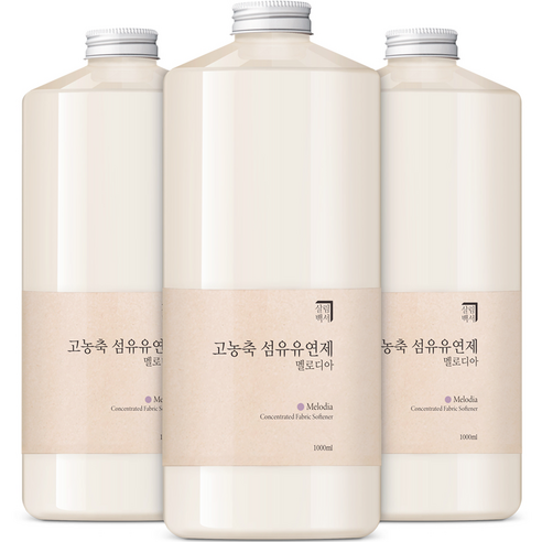 살림백서 고농축 퍼퓸 섬유유연제 멜로디아 본품, 3개, 1000ml