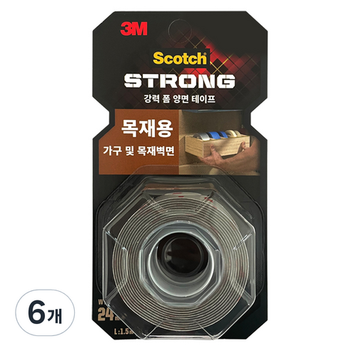 쓰리엠 스카치 강력 폼 양면 테이프 24mm x 1.5m WD215, 6개