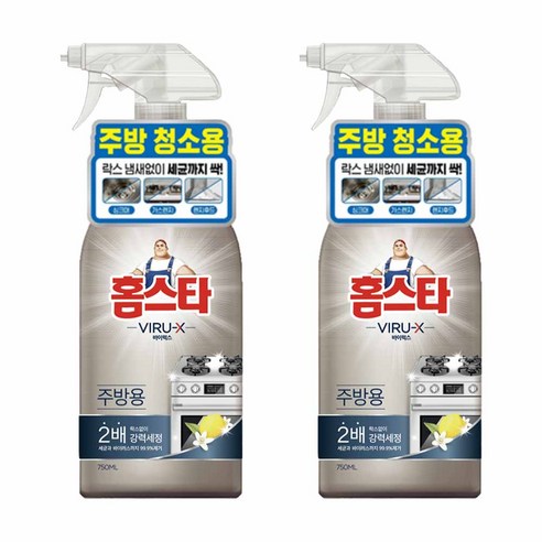 홈스타 바이럭스 주방용 세정제, 750ml, 2개