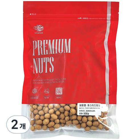 다다모마켓 로스티드피넛, 500g, 2개