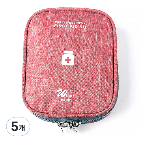 알럽홈 휴대용 약통 파우치 레드, 5개