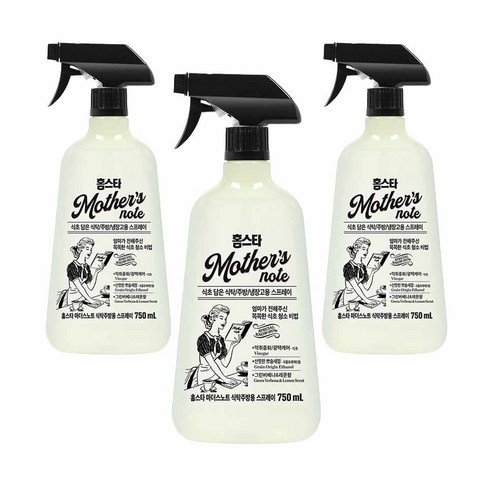 홈스타 마더스노트 식탁 주방용 스프레이 세정제, 3개, 750ml