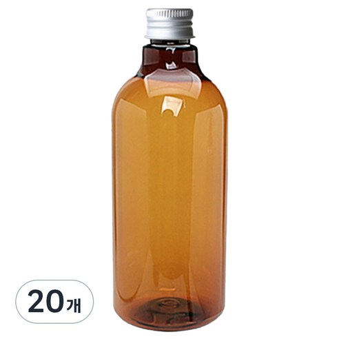 병도매닷컴 DN500 갈색 음료용기 알루미늄 실버캡, 500ml, 20개