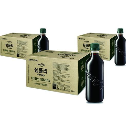 아카페라 심플리 디카페인 아메리카노 커피, 400ml, 60개