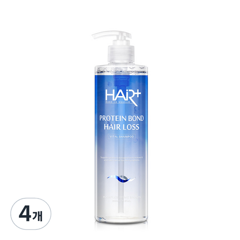 헤어플러스 단백질 본드 약산성 탈모 완화 샴푸, 500ml, 4개