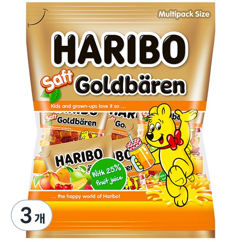 하리보 샤프트 골드베렌 젤리, 220g, 3개