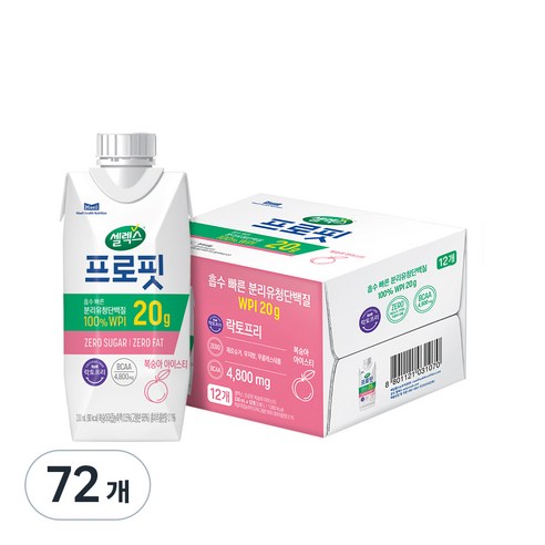 셀렉스 프로핏 드링크 복숭아, 330ml, 72개