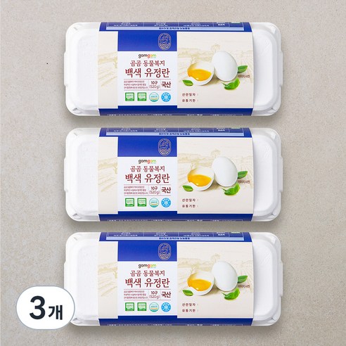 곰곰 동물복지 백색 유정란, 10구, 3개