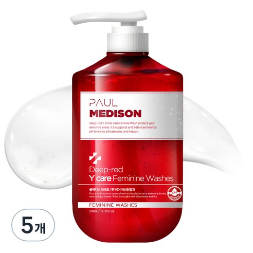 폴메디슨 딥레드 대용량 Y존 여성청결제, 510ml, 5개