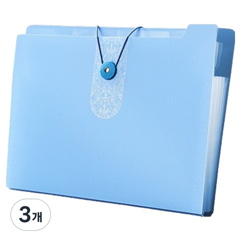 올인셀 데일리 아코디언파일 5칸 A4, 블루, 3개
