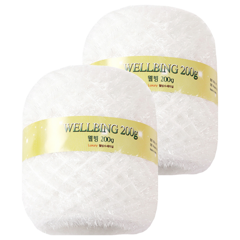 연일섬유 웰빙수세미 콘사 뜨개실 200g, 01흰색, 2개