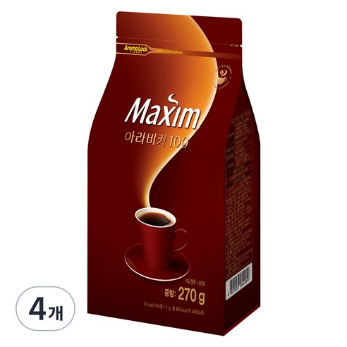 맥심 아라비카 100, 270g, 4개, 1개입