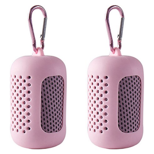 헨센 휴대용 스포츠 슬림 타올, 핑크, 2개