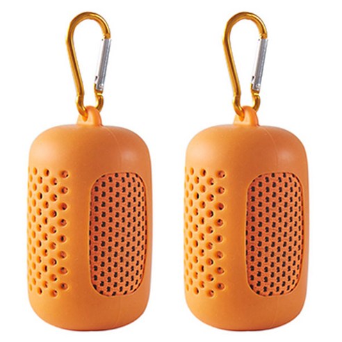 헨센 휴대용 스포츠 슬림 타올, 오렌지, 2개