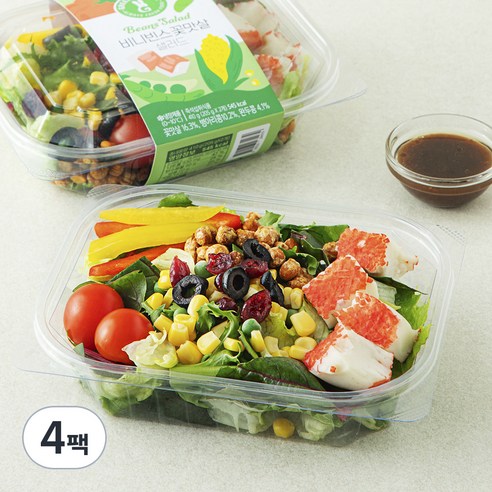 그린래빗 비니빈스 꽃맛살 샐러드, 205g, 4팩