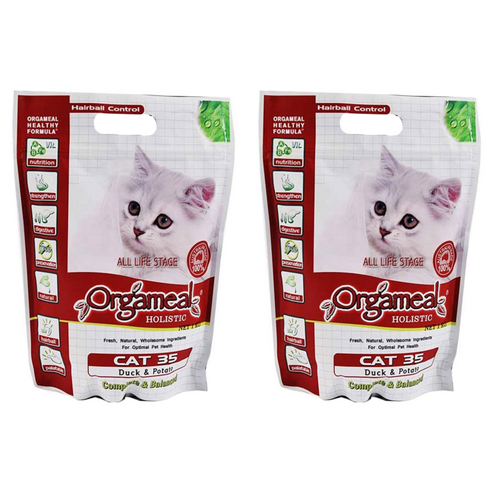 올가밀 전연령 홀리스틱 캣35 건식사료, 오리, 1kg, 2개