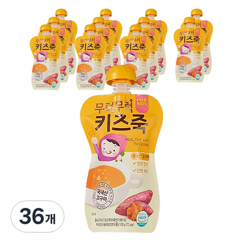 이유케어스 무럭무럭 키즈죽 100g, 고구마맛, 36개