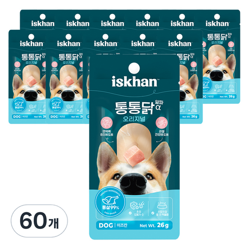 이즈칸 강아지 통통닭 오리지널 알파, 60개, 26g, 닭가슴살맛