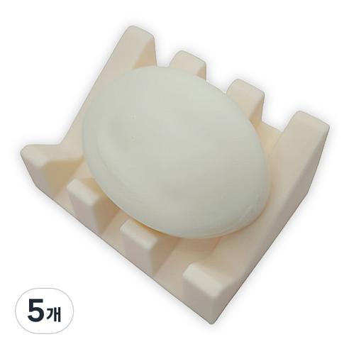 바코젤 논슬립 실리콘 비누받침, 화이트, 5개