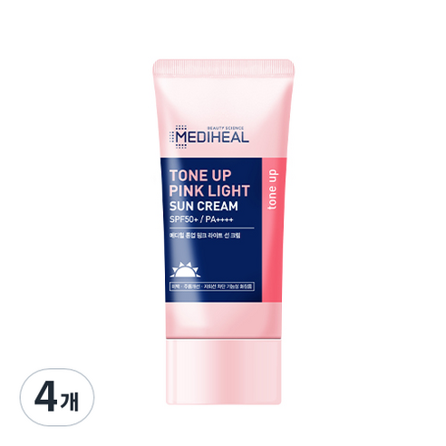 메디힐 톤업 핑크 라이트 선 크림 SPF50+ PA++++, 45ml, 4개