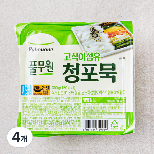 풀무원 고식이섬유 청포묵, 300g, 1개입, 4개
