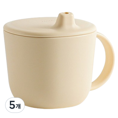 탁가온 네모 에코젠 유아용 스파우트컵 320ml, 5개, 옐로우