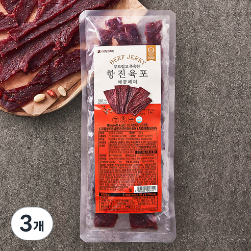항진육포 채끝페퍼, 160g, 3개