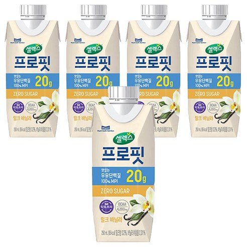 셀렉스 프로핏 우유단백질 밀크 바닐라 드링크믹스 RTD, 250ml, 5개