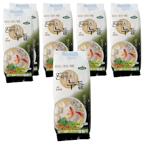 MORN 라이스 누들 쌀국수 1mm, 250g, 6개
