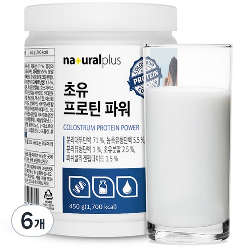 내츄럴플러스 초유 프로틴 파워 콜라겐, 450g, 6개