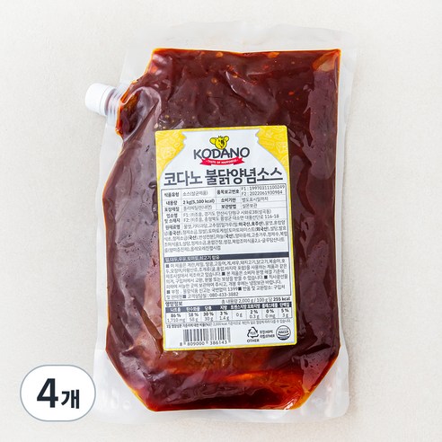 코다노 불닭양념 소스, 2kg, 4개