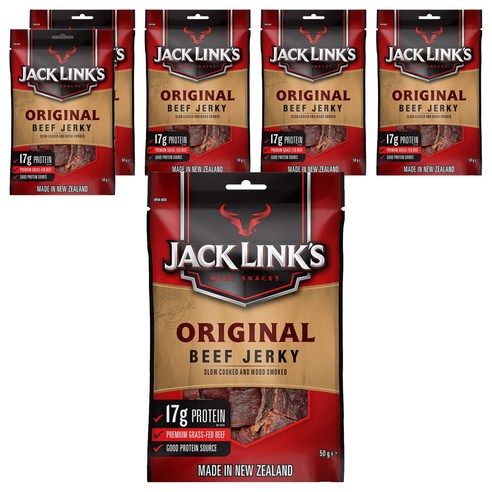잭링크스 비프 져키 오리지널 육포, 50g, 6개