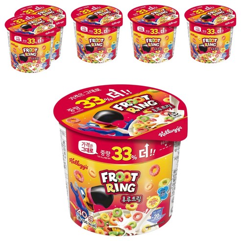 후루트링 컵 시리얼, 40g, 6개