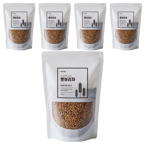 웨이크비 두 번 볶아 구수한 햇보리차, 500g, 5개, 1개입