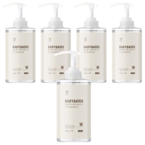 살림백서 베이비 앤 키즈 아기 젖병세정제 무향, 5개, 500ml