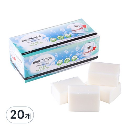 에버미라클 EM 발효 식물성 세탁비누, 250g, 20개